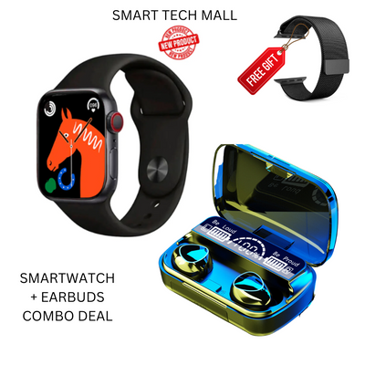 I8Pro Max Smartwatch with M10 Earbuds + Free Magnetic Strap - Combo Deal